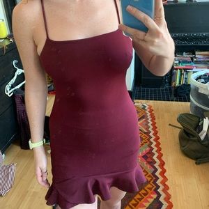 Body Con Maroon Dress